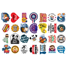 Father’s Day Assorted Sticker Sheet | 28 Dad Stickers